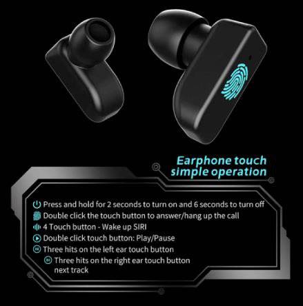 2 In 1 HI - FI Wireless Earphones Men Smart Watch - Goldiesbliss