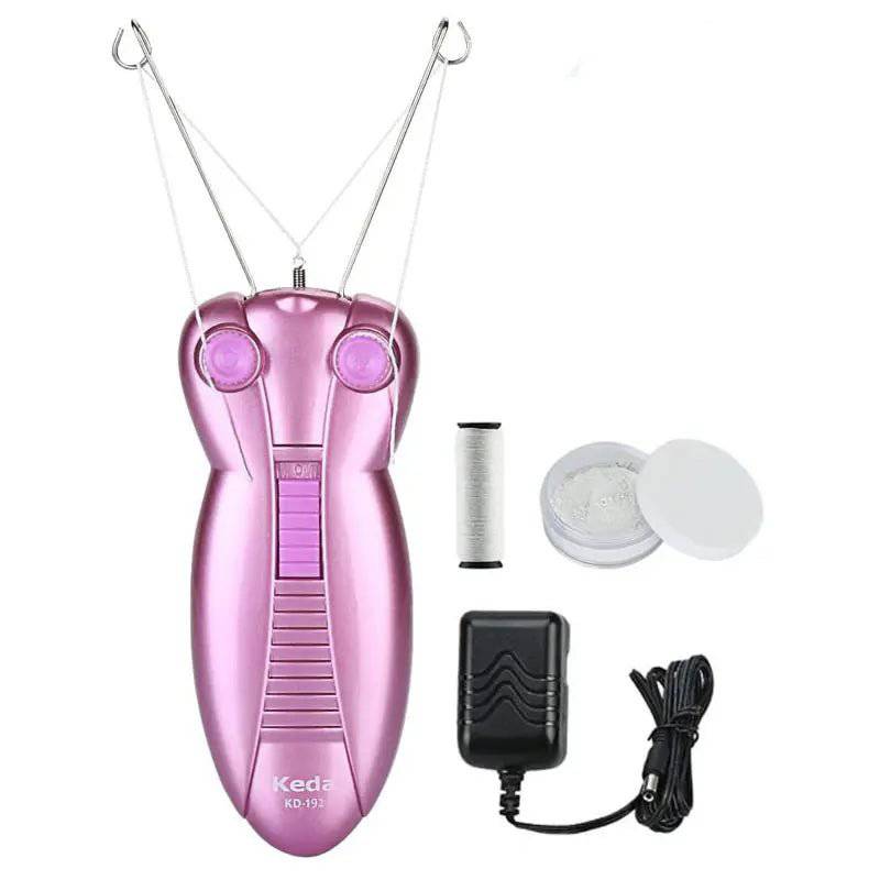 Ladies Facial Epilator Electric Ladies Beauty Epilator Facial Threading Epilator Facial Massager Pink - Goldiesbliss